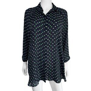 CAbi Olive Martini Blouse Womens Polka Dot Style #5019 XS